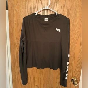 PINK Long Sleeve Cropped Shirt